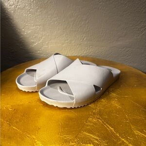 White Slide Sandals